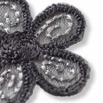 Аппликация самоклеящаяся/приутюживающаяся Цветы черный цв, мал, Prym