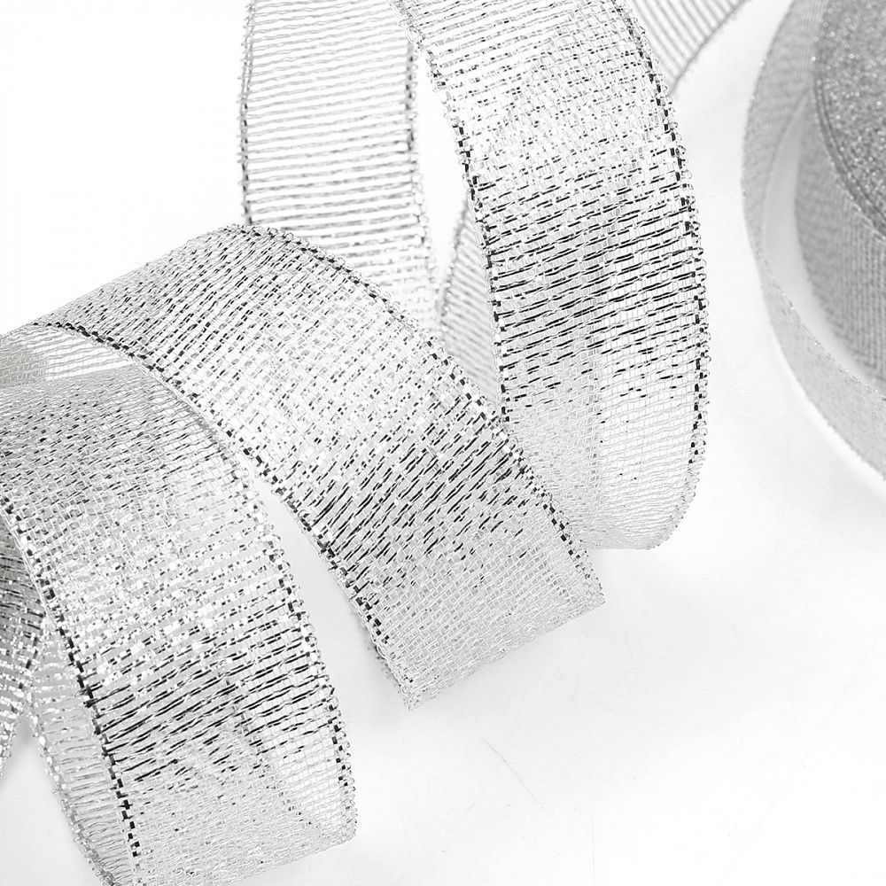 Лента металлизированная 20.0 мм / 22.85±1 метра, цв. серебро, Magic4Hobby, упак. 4 шт