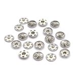 Кнопка пришивная металл ⌀15.0 мм, никель / белый, 10 шт, КПР6