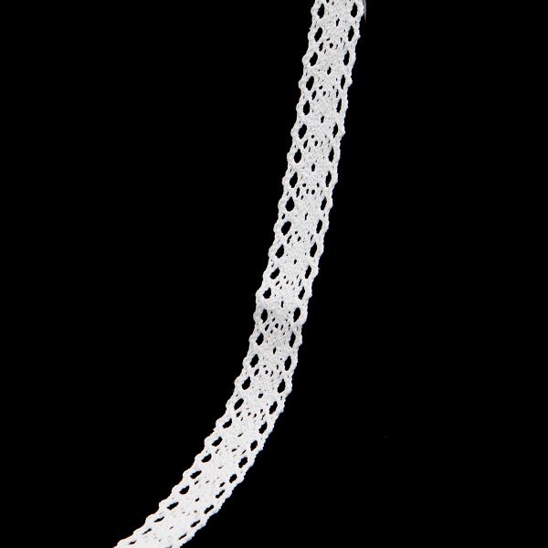 Кружево вязаное (тесьма) хлопковое 15 мм / 9.14 метров, неотбеленный