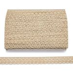 Кружево вязаное (тесьма) хлопковое 25 мм / 25 метров, одностор. (02 бежевый)