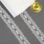 Кружево отделочное в стиле "трикотаж" 25 мм, диз. 926, цв.02 молочный, уп. 9.14 м