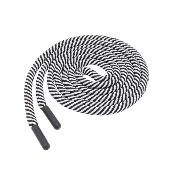 Шнурок круглый двухцветный ⌀5.0 мм / 135см, 1 шт, 08 черный/белый, 3AR2803