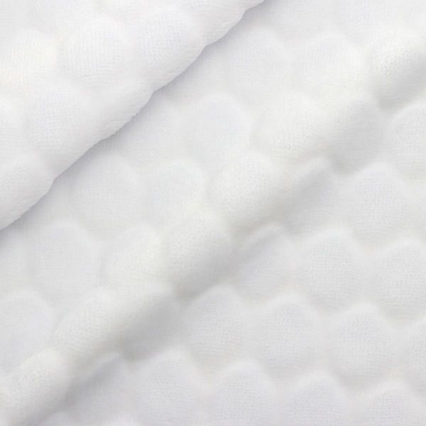 Плюш (ткань) Шарики 250 г/м², 45х50 см, ворс 2,5мм, белый