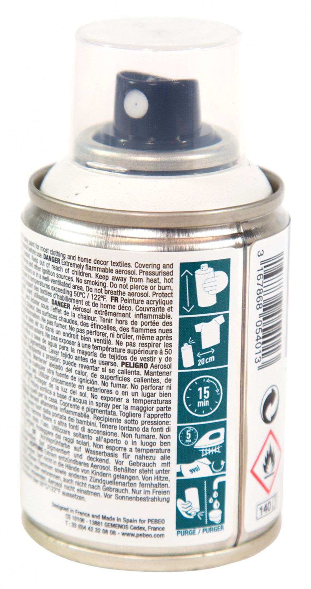 Краска для текстиля аэрозольная 7А Spray 100 мл, белый 805401, Pebeo