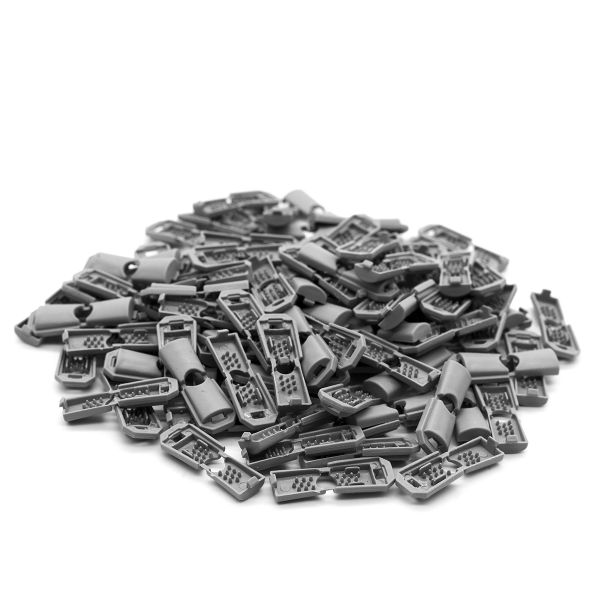 Наконечник для шнура пластик 13х9 мм, ПП, св.серый, 100 шт