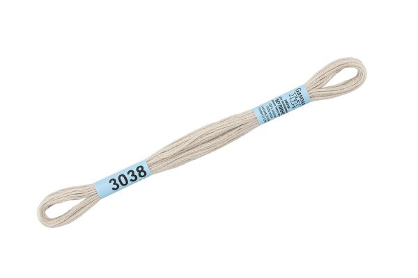 Мулине Gamma 100% хлопок, цв.3038 бл.серый, 24 мотка по 8 метров