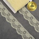 Кружево отделочное в стиле "трикотаж" 40 мм, TBY 1661, цв.02 молочный, уп.27.4м