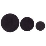 Набор заплаток пришивных из замши, круг ⌀4см, 6см и 8см, с перфорацией, 3 шт, 100% кожа (20 черный), 59401