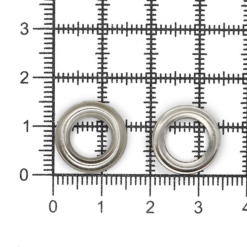 Люверсы металл ⌀_8.0 мм (внутр.), никель, 100 шт, BIG