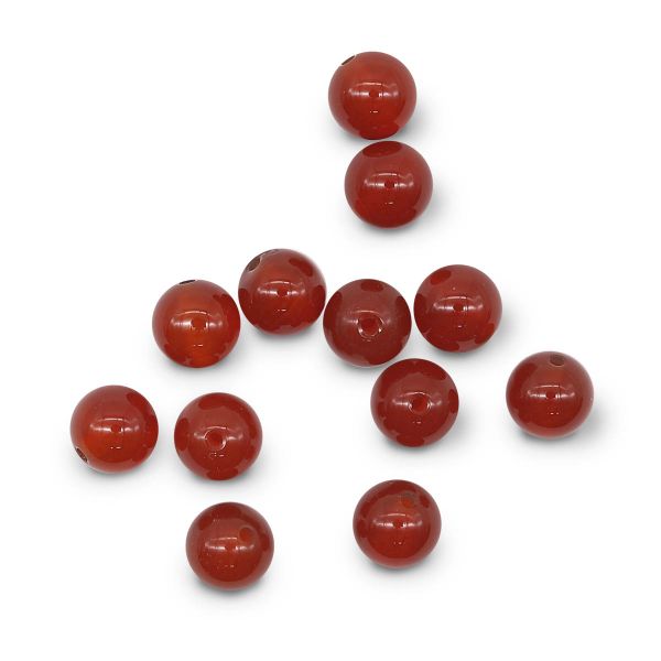 Бусины натуральный камень агат красный 8 мм, 12 шт в упак, Астра