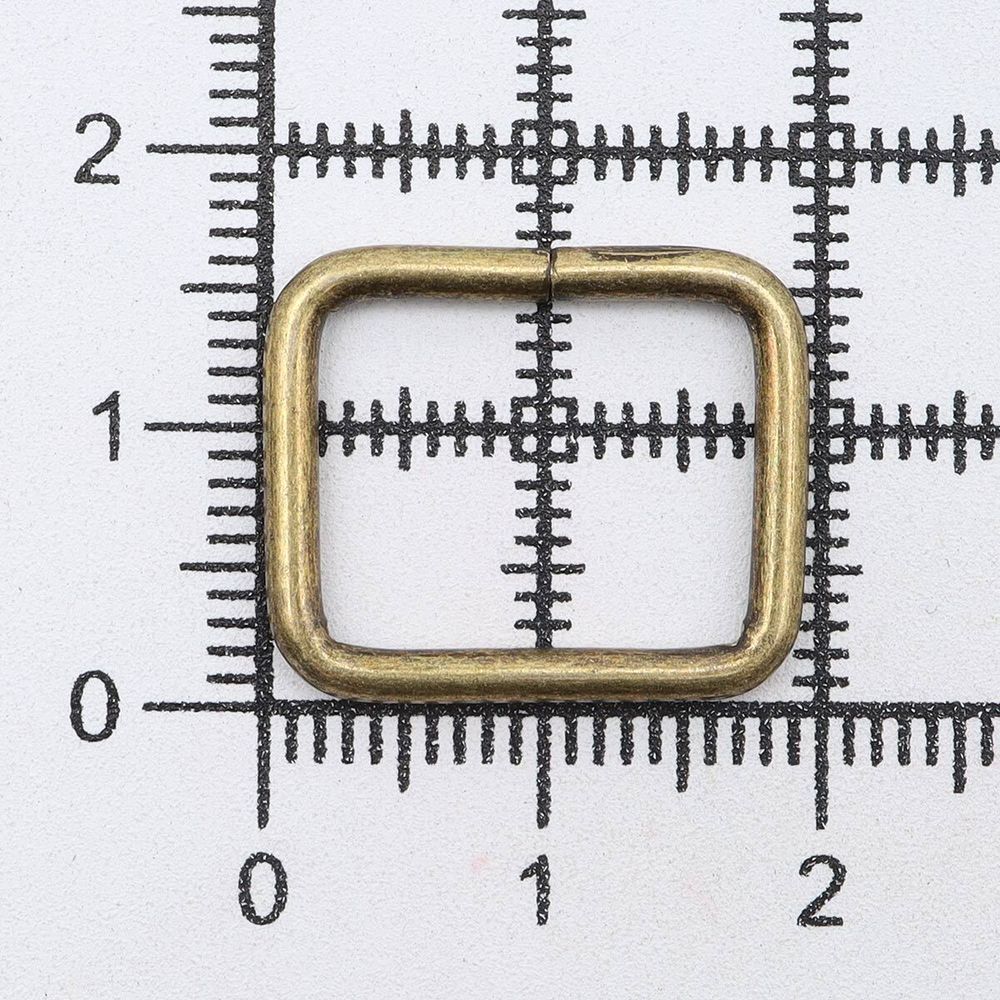 Рамка прямоугольная металл 15.5 мм /19.3х16.2 мм, ⌀1.9 мм/, латунь, 100 шт, 2AR030