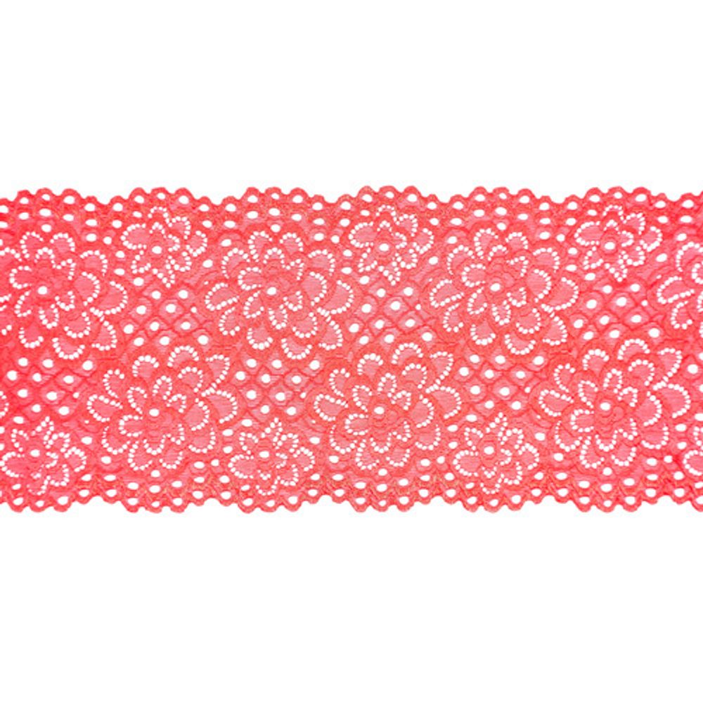 Кружево бельевое эластичное 150 мм / 13.72 м, красный