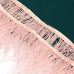 Перья на ленте Страус 15 см, FBY-15-122, цв. кремовый, 2м