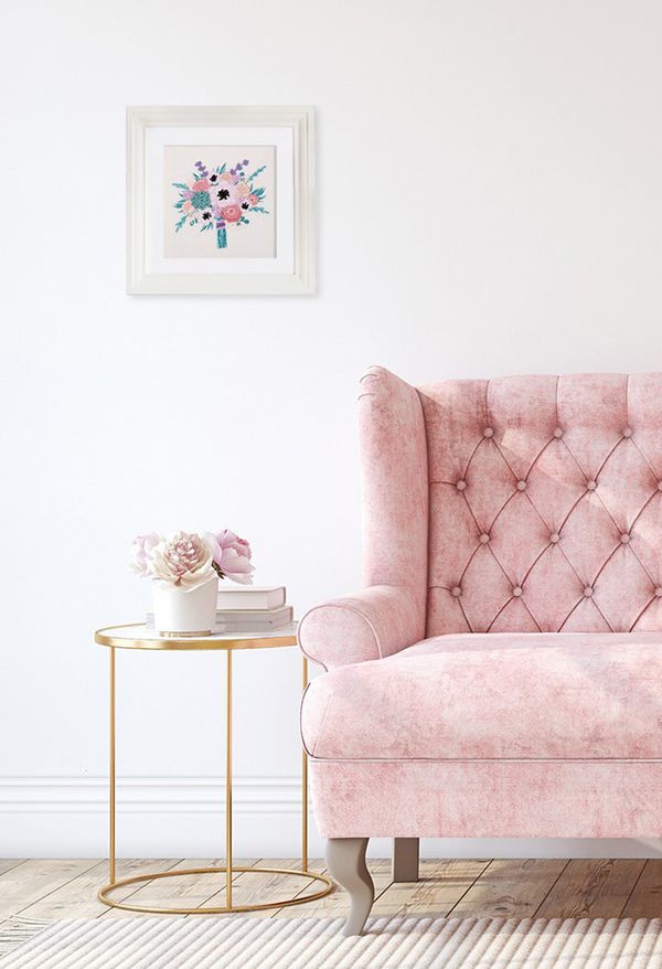 Набор для вышивания нитками Panna, Живая картина. Свадебный букет, 15х15 см