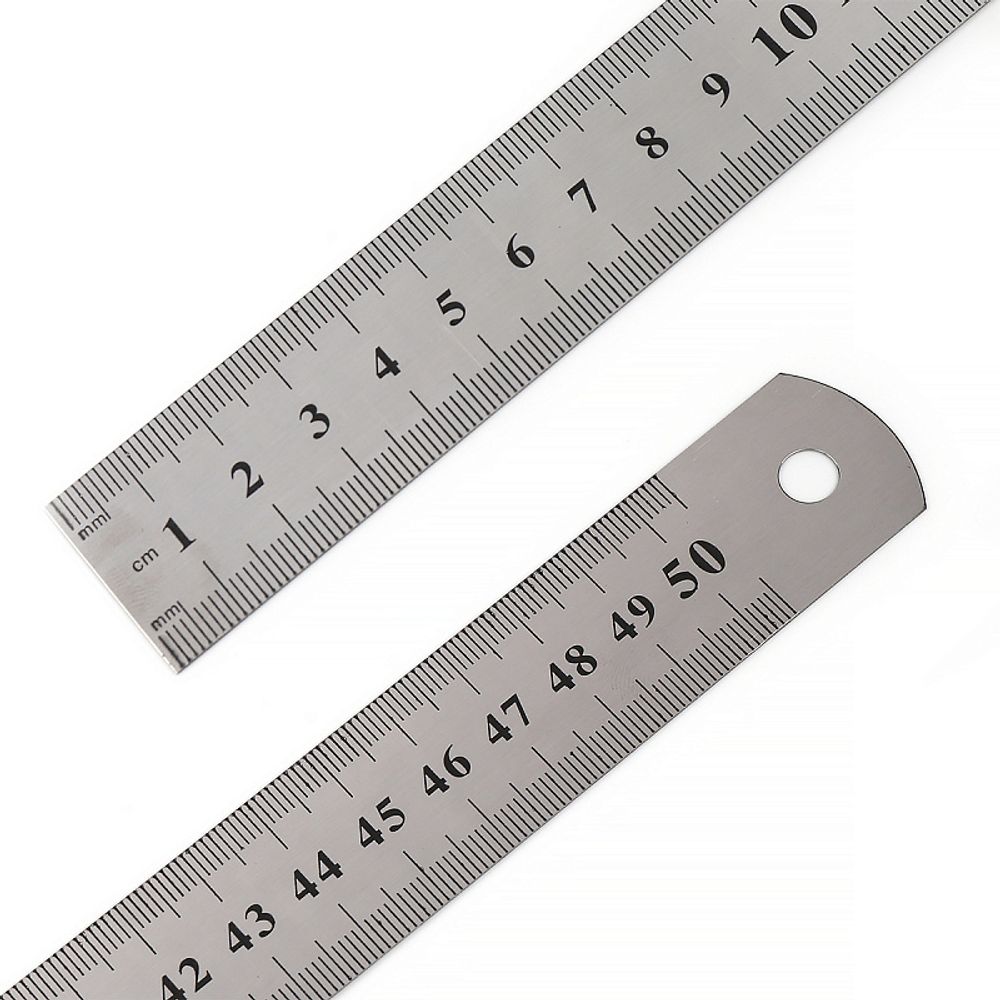 Линейка стальная 50 см, 0.5 мм, ПВХ чехол