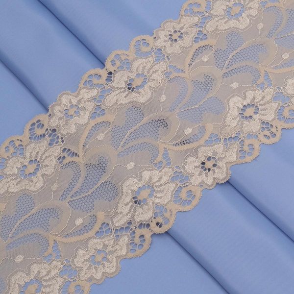 Кружево бельевое эластичное 150 мм / 3.4 метра, цвет телесный