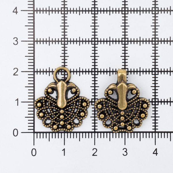 Крючки пришивные декоративные 37х17 мм, ag, 10 шт