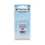 Иглы для швейных машин базовые универсальные 130/705 H, №110, 5 игл, М, Gamma NU №110