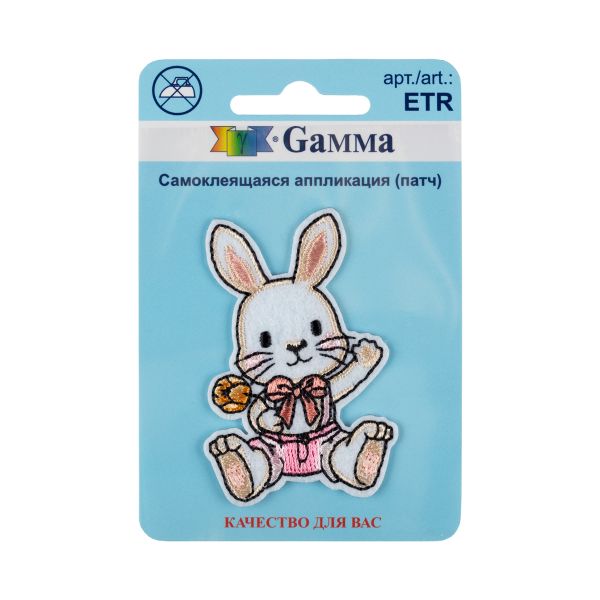 Термоаппликация Зайка 4х6 см, №01, 1 шт, 01-124, Gamma ETR