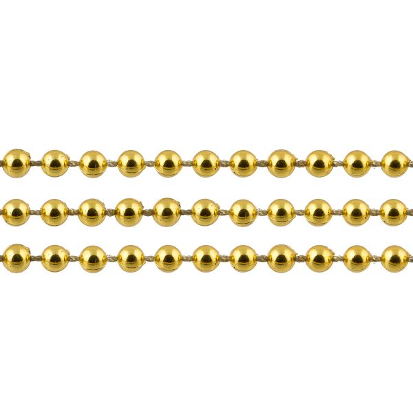 Бусины пластик (жемчуг) ⌀5 мм, 5 нитей по 3±0.03 метра, №23 золото, Zlatka PSB-03