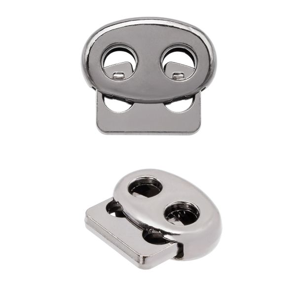 Фиксатор для шнура металл 1 отв., 15х17.8 мм, (in ⌀4 мм), 25 шт, никель, MFR13