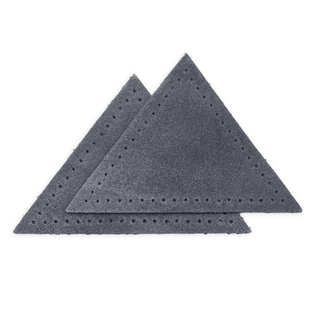 Заплатки пришивные из замши треугольник 8х8х8 см, с перфорацией, 2шт/уп, 26 серый, 59903