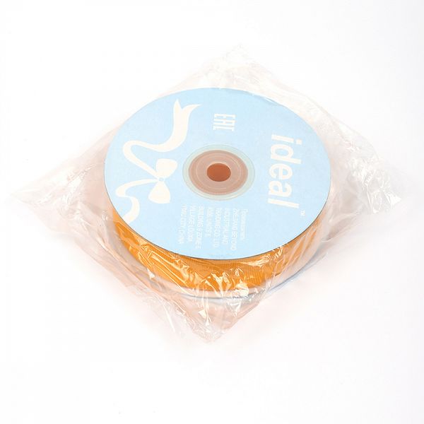 Лента репсовая (в рубчик) 25.0 мм, 662 (025) св.оранжевый уп. 27,4м