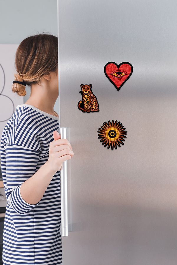 Кристальная (алмазная) мозаика Фрея ALVM-306, набор магнитов, Дикий шик, 9.5х9.5 см