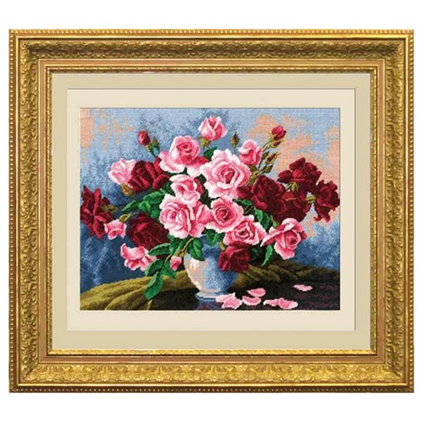 Набор для вышивания нитками Hobby&Pro, Бархатные розы, 35х27 см