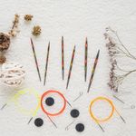 Набор съемных спиц Knit Pro Symfonie Starter Set 4 мм / 5 мм / 6 мм / тросик 60 см, 80 см, 100 см, заглушка с ключиком - 4пары, дерево,3 вида, 20604