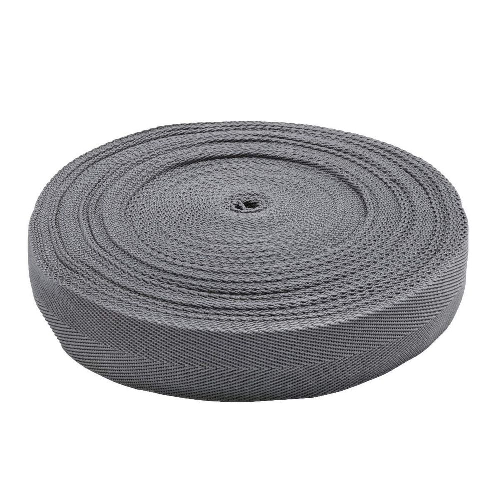 Стропа (ременная лента) 40 мм / 25 метров, толщ. 1.0 мм, [26.9 г/пог.м], 100% п/п, 33 серый