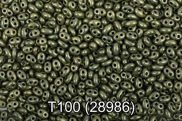 Бисер Gamma Twin 2.5х5 мм, 50 г (10х5 г), T100 т.болотный, 28986, 321-96001
