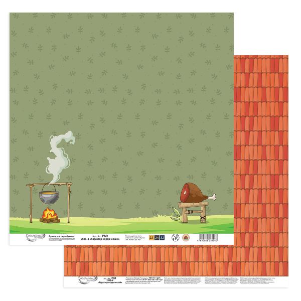 Бумага для скрапбукинга Характер нордический, 190 г/м², 30.5х30.5 см, 10 шт, 4, Mr.Painter PSR 2506