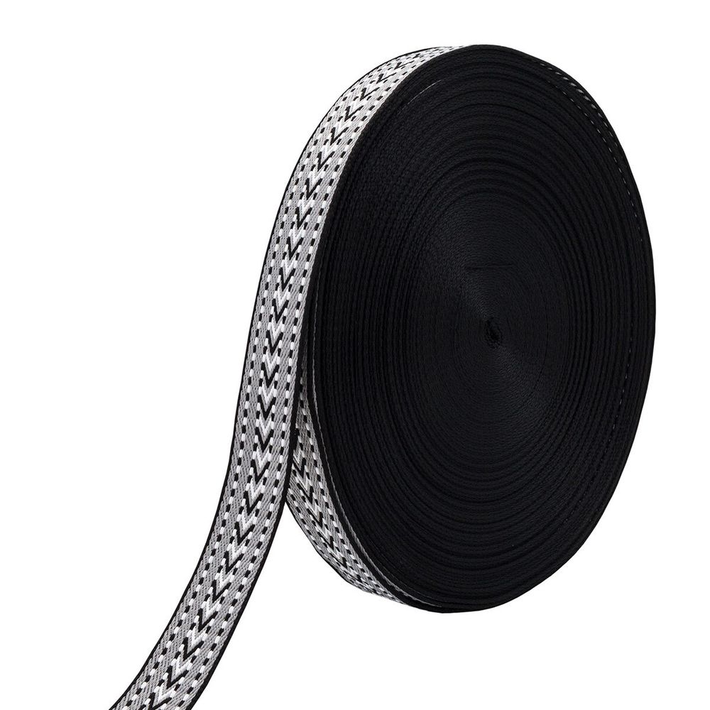 Стропа (ременная лента) 38 мм / 45.72 метра, [35.87 г/пог.м], с принтом, T0809 серый/белый/черный, 3Al362