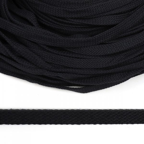 Шнур плоский плетеный х/б ⌀10.0 мм / 50 метров, турецкое плетение цв.112 т.синий