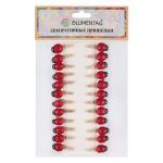 Прищепки декоративные 5х24 шт, 2.5 см, 118 натуральный, Blumentag WCLM-25