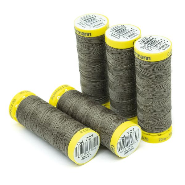 Нитки отделочные Gutermann Deco Stitch 70, 70м, 727 дымчато серо-зеленый, 5 катушек