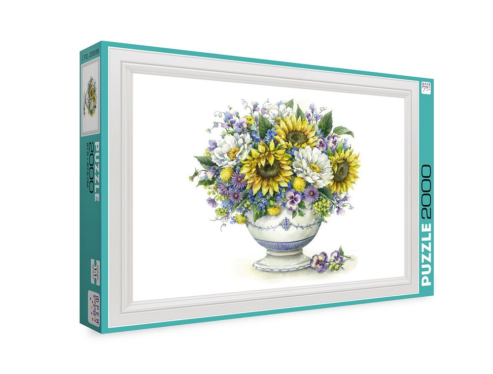 Пазл 2000 элементов, Букет с подсолнухами, Фрея PZL-2000/09
