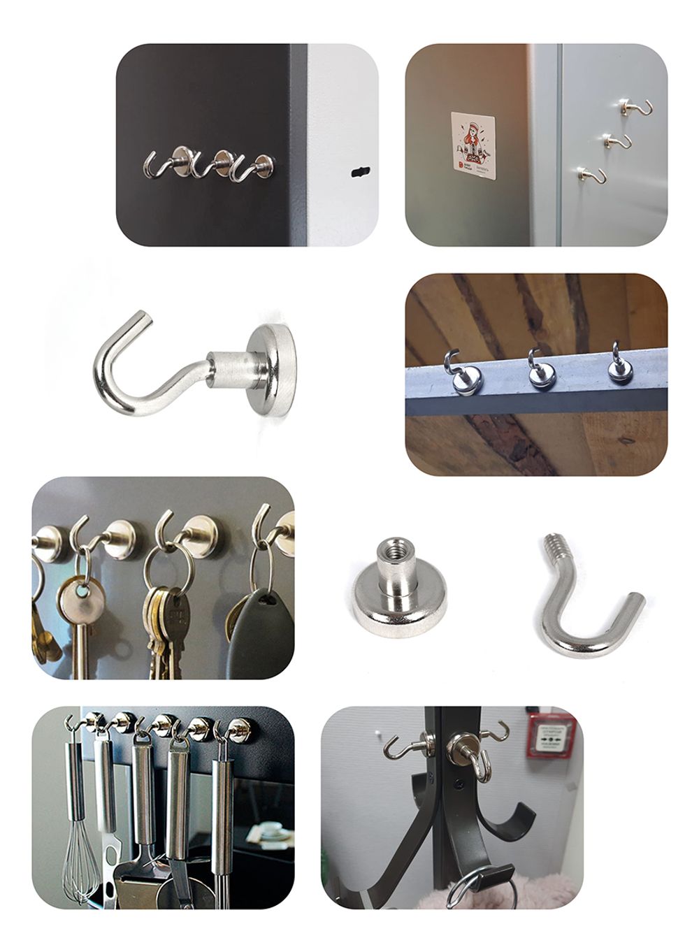 Крючок на неодимовом магните E16, 6 шт