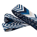 Стропа (ременная лента) 38 мм / 3 метра, [40 г/пог.м], с принтом 2-сторонняя, D149 черный/синий, 3Al354