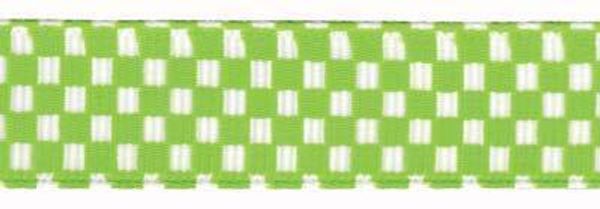 Лента репсовая (в рубчик) с рисунком 12.0 мм / 5 шт по 3 метра, /РП/, 001/S3 белый/квадрат, Gamma GRC-121