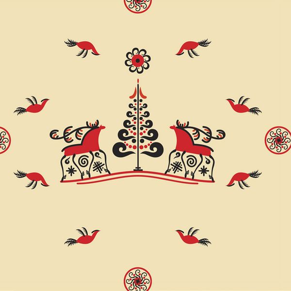 Ткань для пэчворка Peppy Мезенские узоры, отрез 50х50 см, 135 г/м², МУ-17 св.бежевый, Peppy