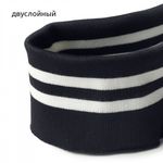Подвяз (довяз) трикотажный 14.0х100 см, т.синий с белыми полосами, двухслойный, 100% п/э, 5 штук