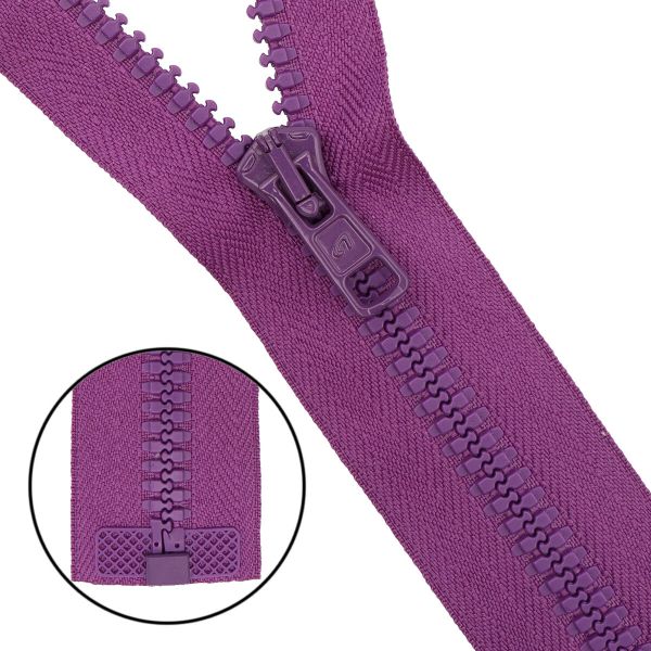 Молния трактор Arta Т6 (6 мм) 1 зам., разъем., 50 см, цв. 029 фиолетовый, 5 шт