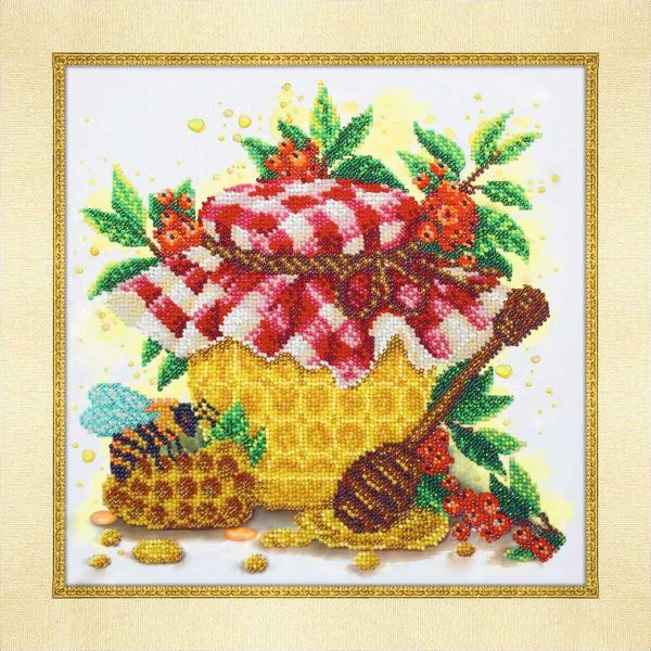 Набор для вышивания бисером Паутинка Б1321, Медовый спас 25х25 см