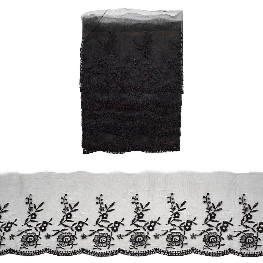 Кружево капроновое широкое 110 мм / 3.4 м (±4 см) 0574-5001, черный