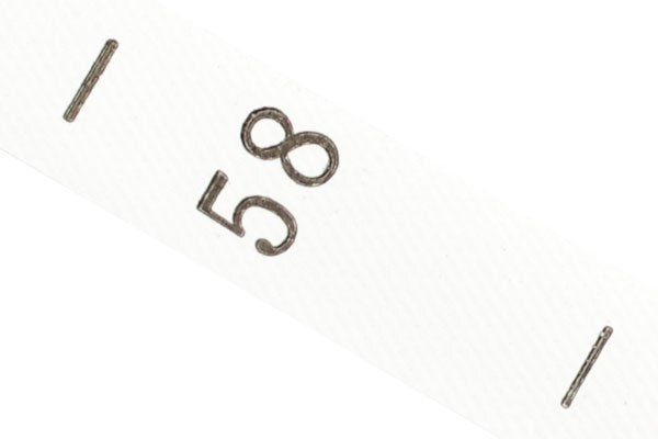 Этикетка-размерник п/э, размер 58 белый 10х25 мм ТВ в рул. 300 шт