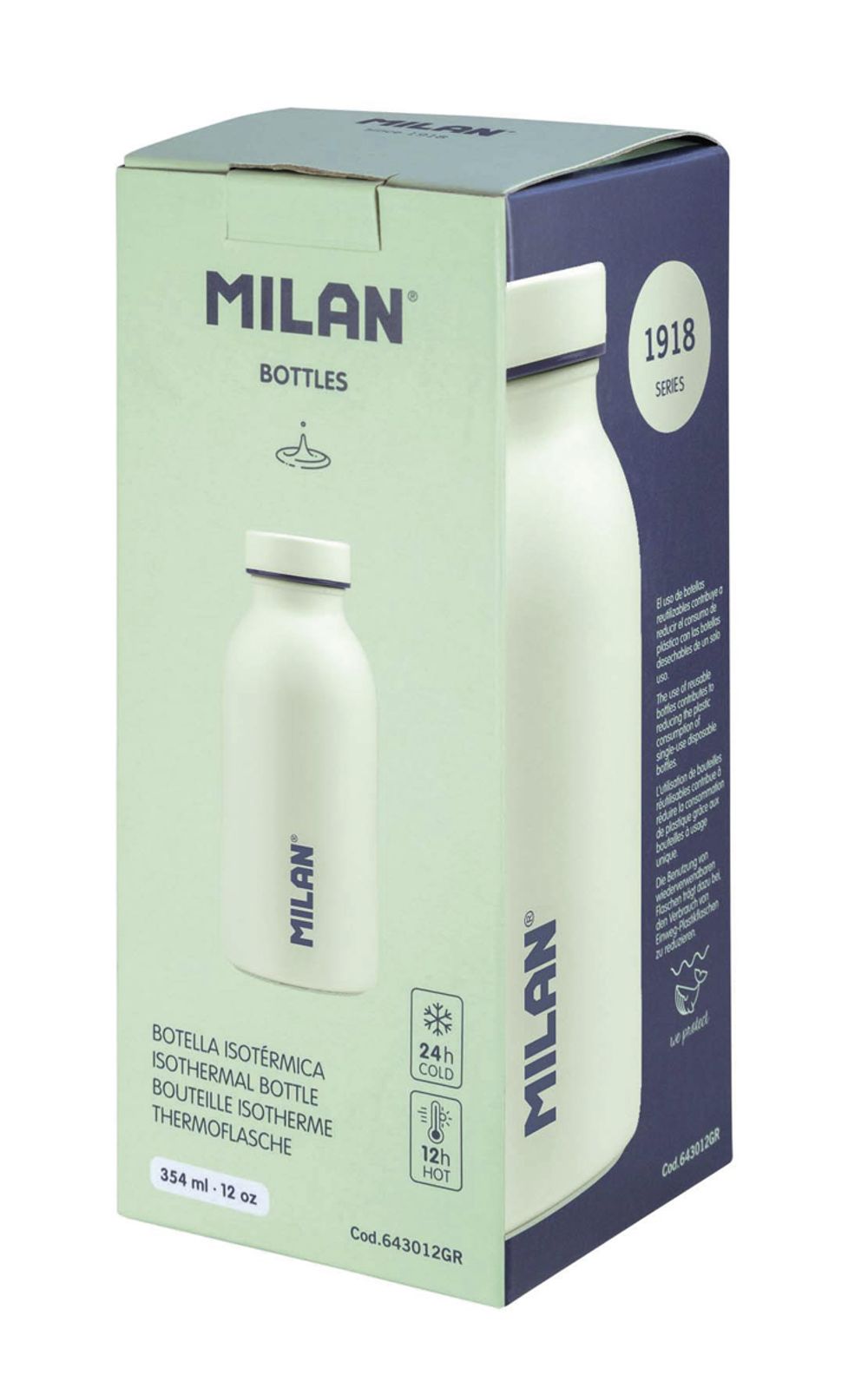 Бутылка металлическая для напитков 1918 series 354 мл, зеленый 643012GR, Milan