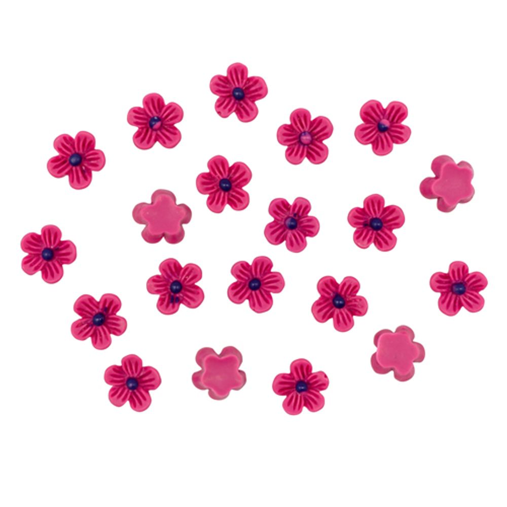 Цветочки для скрапбукинга, 10 мм, 20 шт в упак, красный